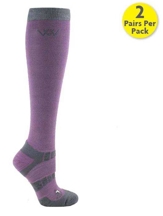 Woof Wear Long Bamboo Waffle Riding Sock Lilac