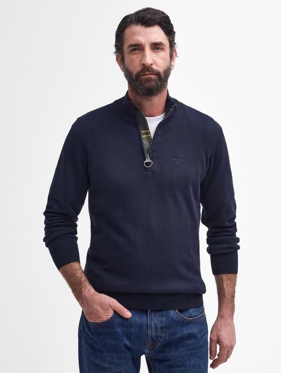 Barbour cotton half zip sweater top