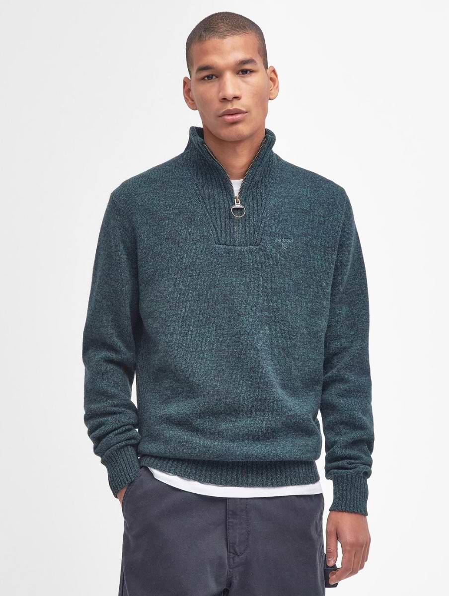 Men's barbour essential wool half zip sweater 2025