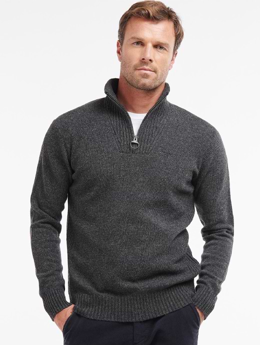 Mens barbour half zip jumper sales