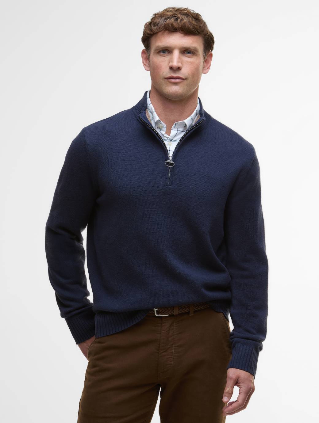 Barbour Men's Kelson Half Zip Knitted Jumper Navy