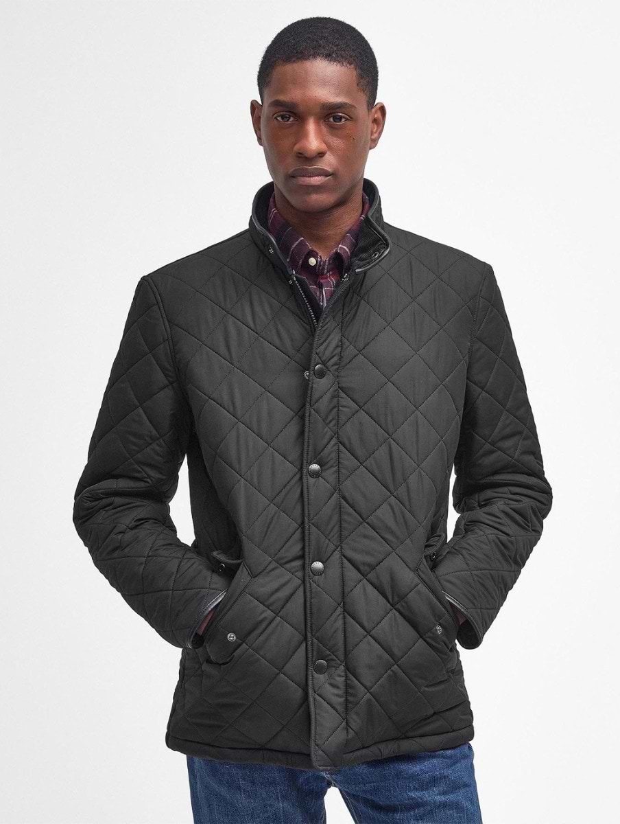Mens black barbour coat discount