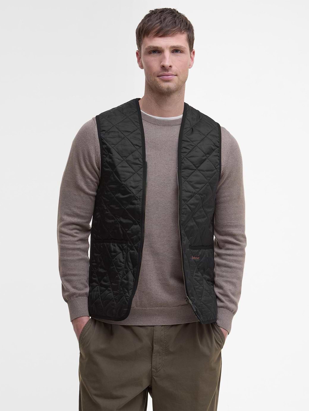 トップス BARBOUR QUILTED WAISTCOAT/ZIP 36 Barbour Quilted Waistcoat Zip-In Liner Black/Modern Tartan