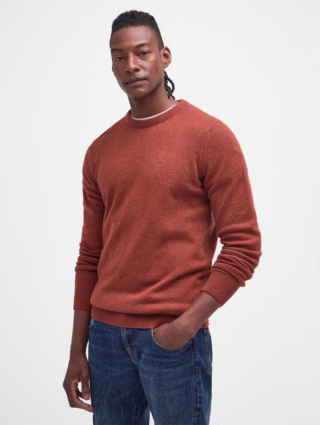 Barbour Men's Tisbury Crew Neck Sweatshirt Brick Red