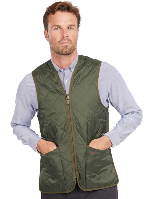 Barbour Men s Quilted Waistcoat Zip In Liner Olive Ancient Tartan