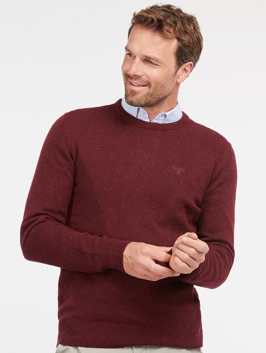 Barbour Tisbury Crew Neck Jumper Ruby Griggs