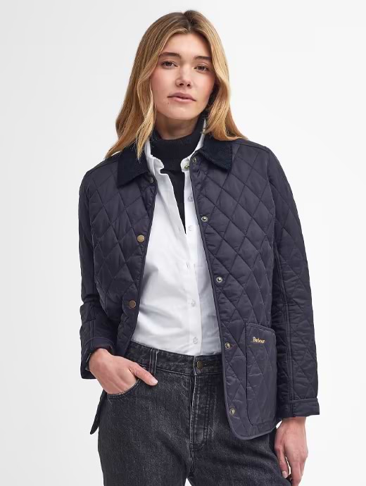 Womens navy quilted barbour jacket store