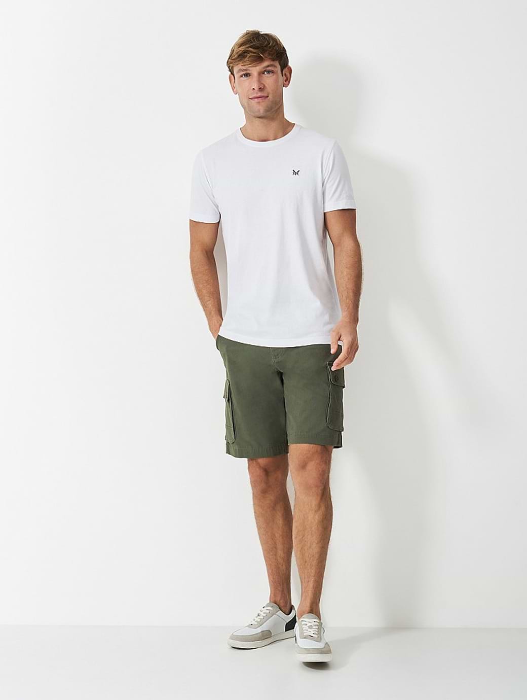 Crew Clothing Men's Formby Stretch Cargo Shorts Heritage Olive
