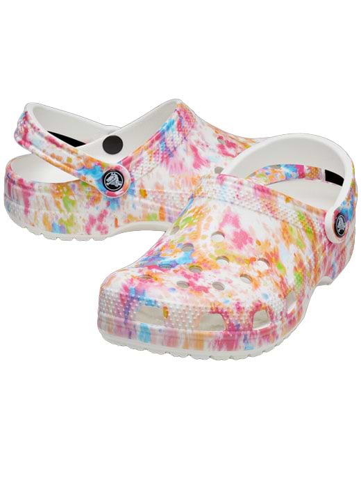 Crocs Unisex Classic Tie Dye Graphic Clog White Multi