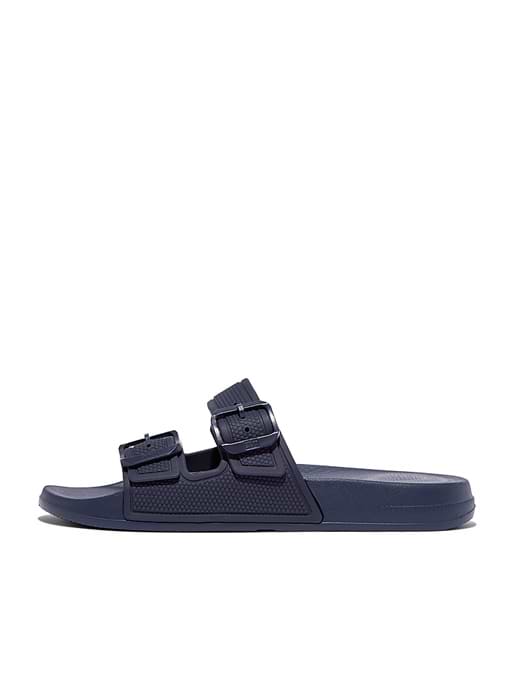 Fitflop Women s Iqushion Two Bar Buckle Slides Midnight Navy