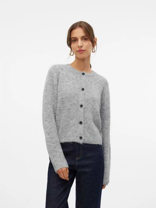 Vero Moda Novah Long Sleeve O-neck Button Cardigan Birch