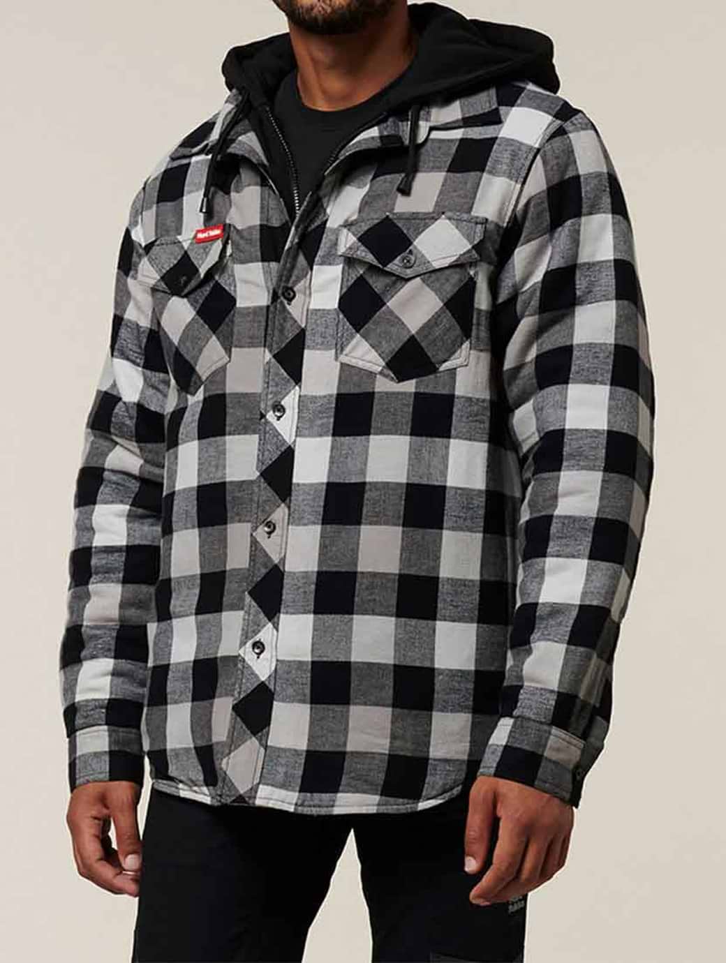 Quilted flannel hoodie online