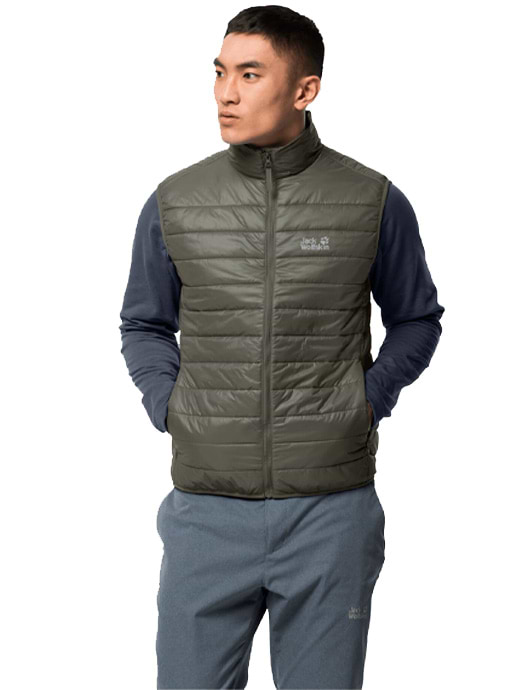 Jack Wolfskin Men s JWP Quilted Gilet Grape Leaf