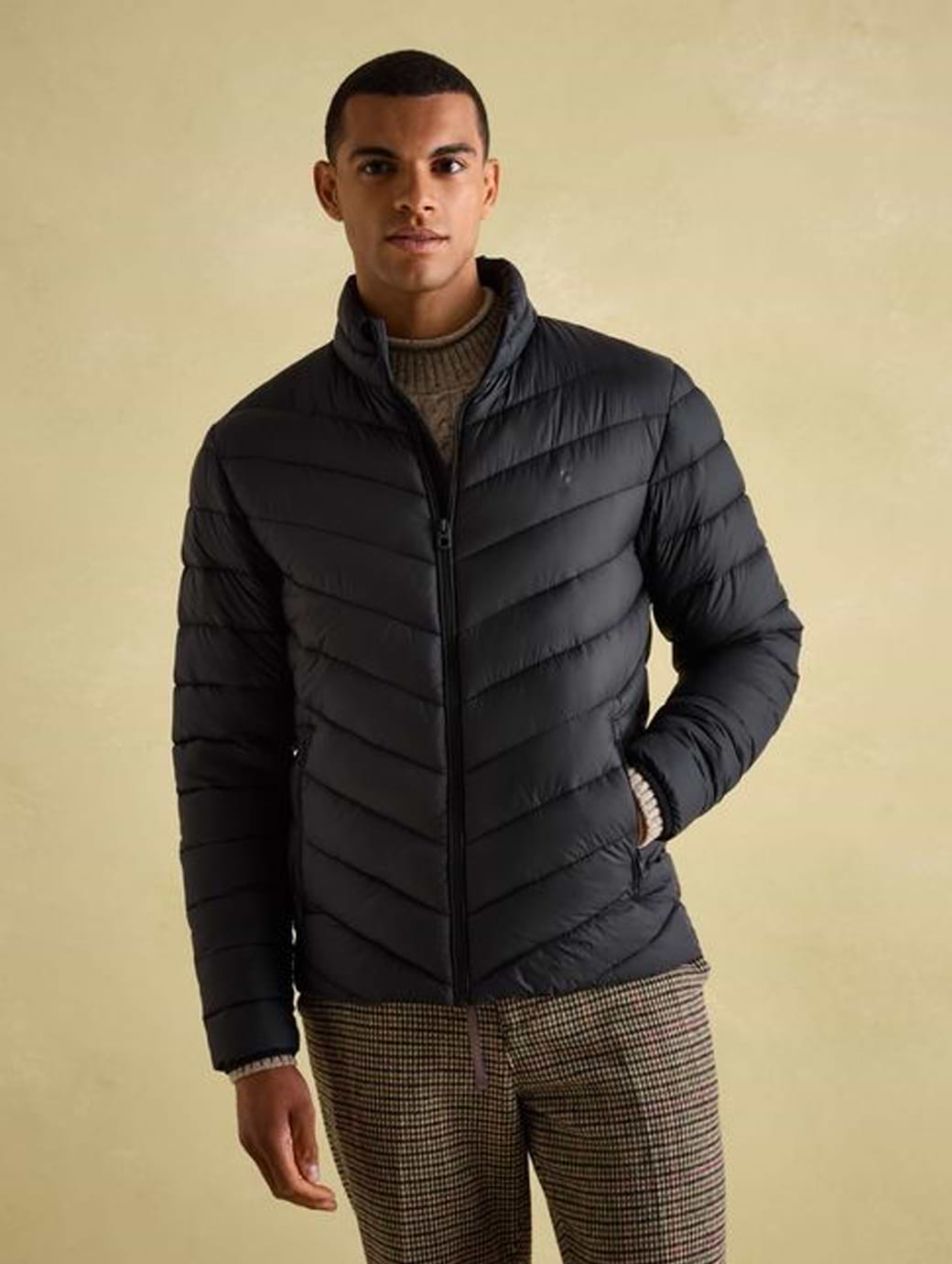 Joules black padded jacket sales