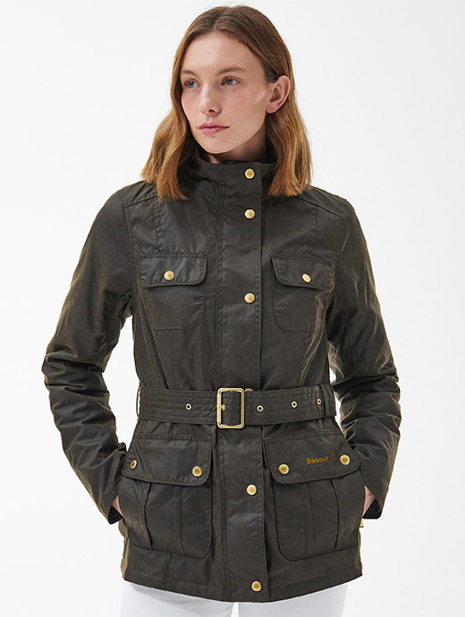 Barbour Women's Winter Belted Utility Wax Olive/Classic Tartan