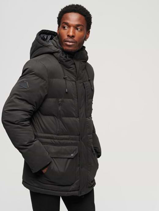 Superdry Men's Microfibre Hooded Parka Noir