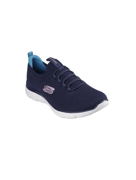Skechers Women s Summits Top Player Engineered Stretch Knit Bungee Slip On Navy