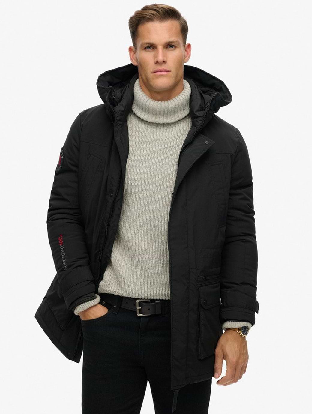 Mens padded parka coat hot sale