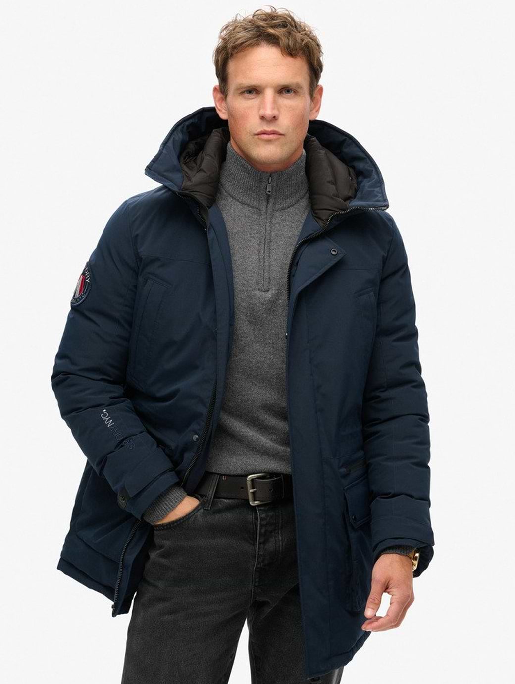 Mens padded parka jacket hotsell