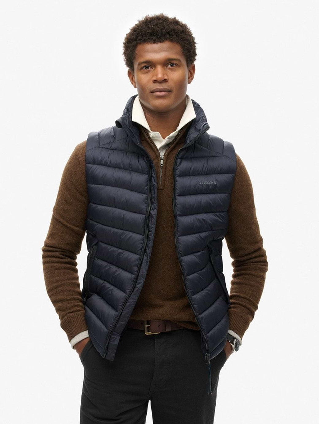 Superdry Men's Fuji Sport Padded Gilet Eclipse Navy