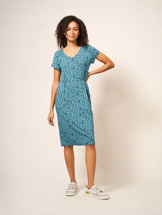 Teal jersey dress deals