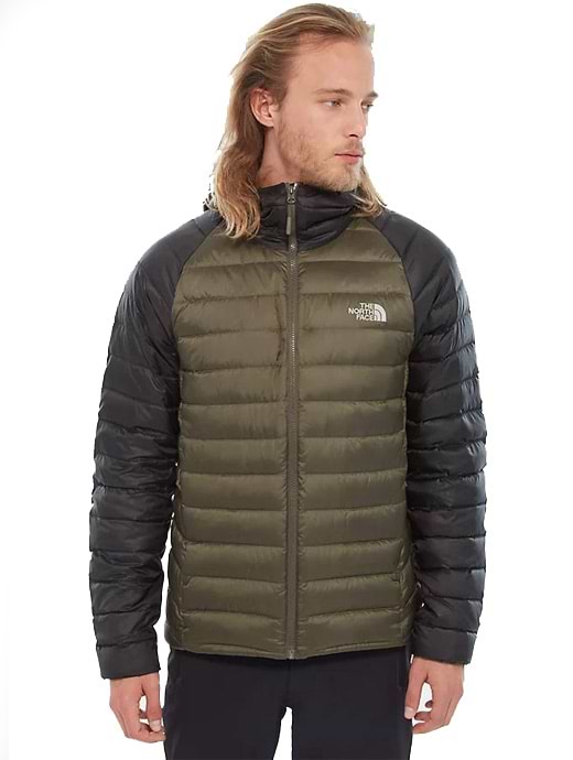 The North Face Trevail Hooded Down Jacket New Taupe Green Black