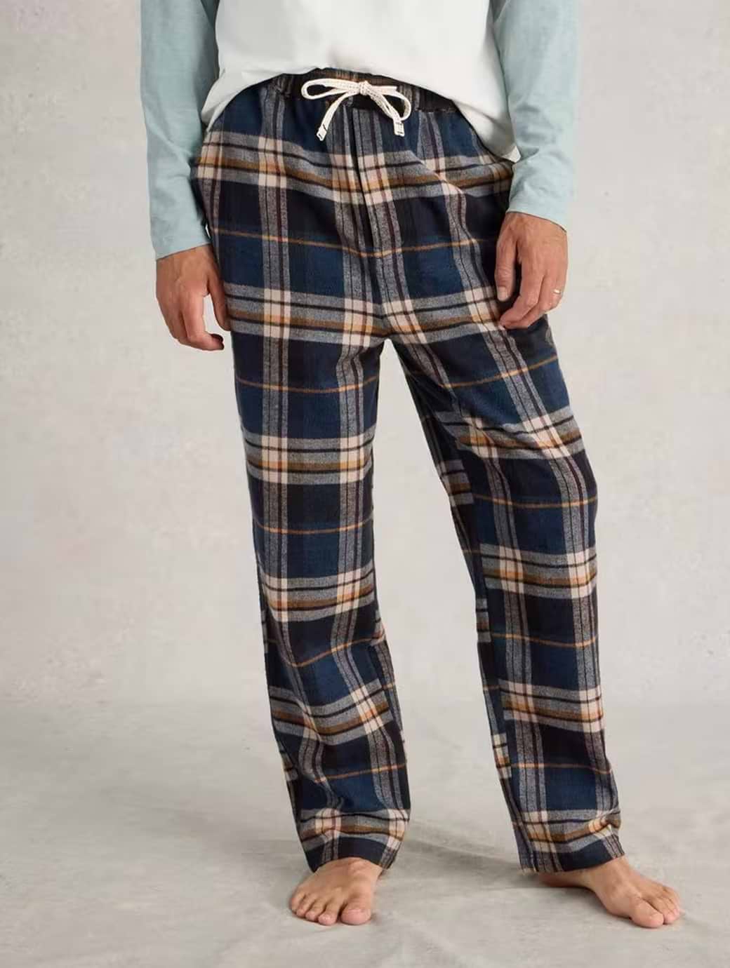 White Stuff Men s Moorland Flannel PJ Trousers Navy Multi