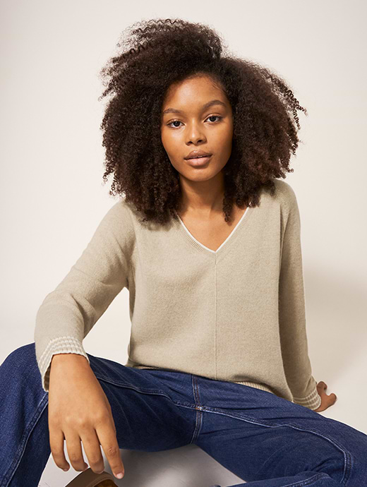 Ladies v neck cashmere jumper shop