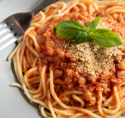 Spaghetti "bolognaise" vegan à 2,5€ P.P