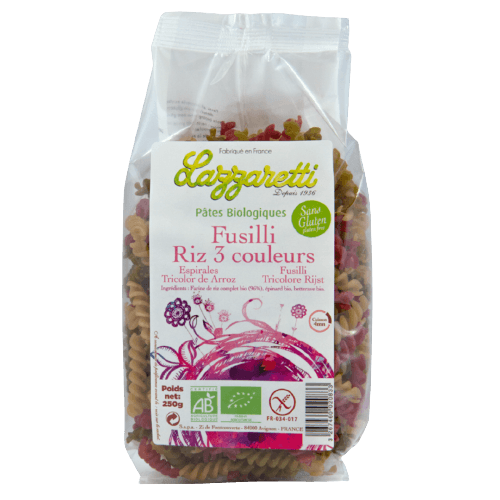 Fusilli Rijst 3 Kleuren Glutenvrij