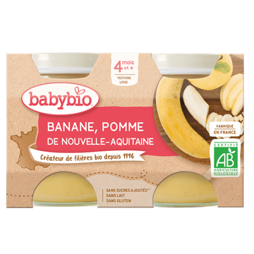 Petits Pots Banane Pomme Dès 4 Mois BIO