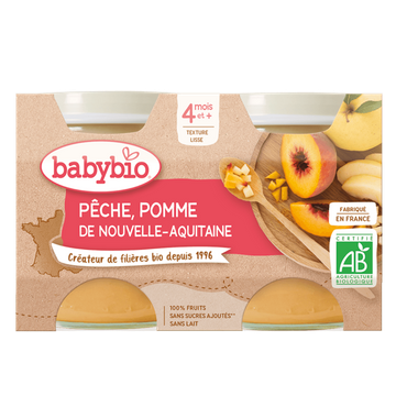 Petits Pots Pêche Pomme Dès 6 Mois BIO