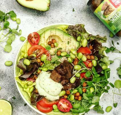 Buddha bowl protéiné au seitan