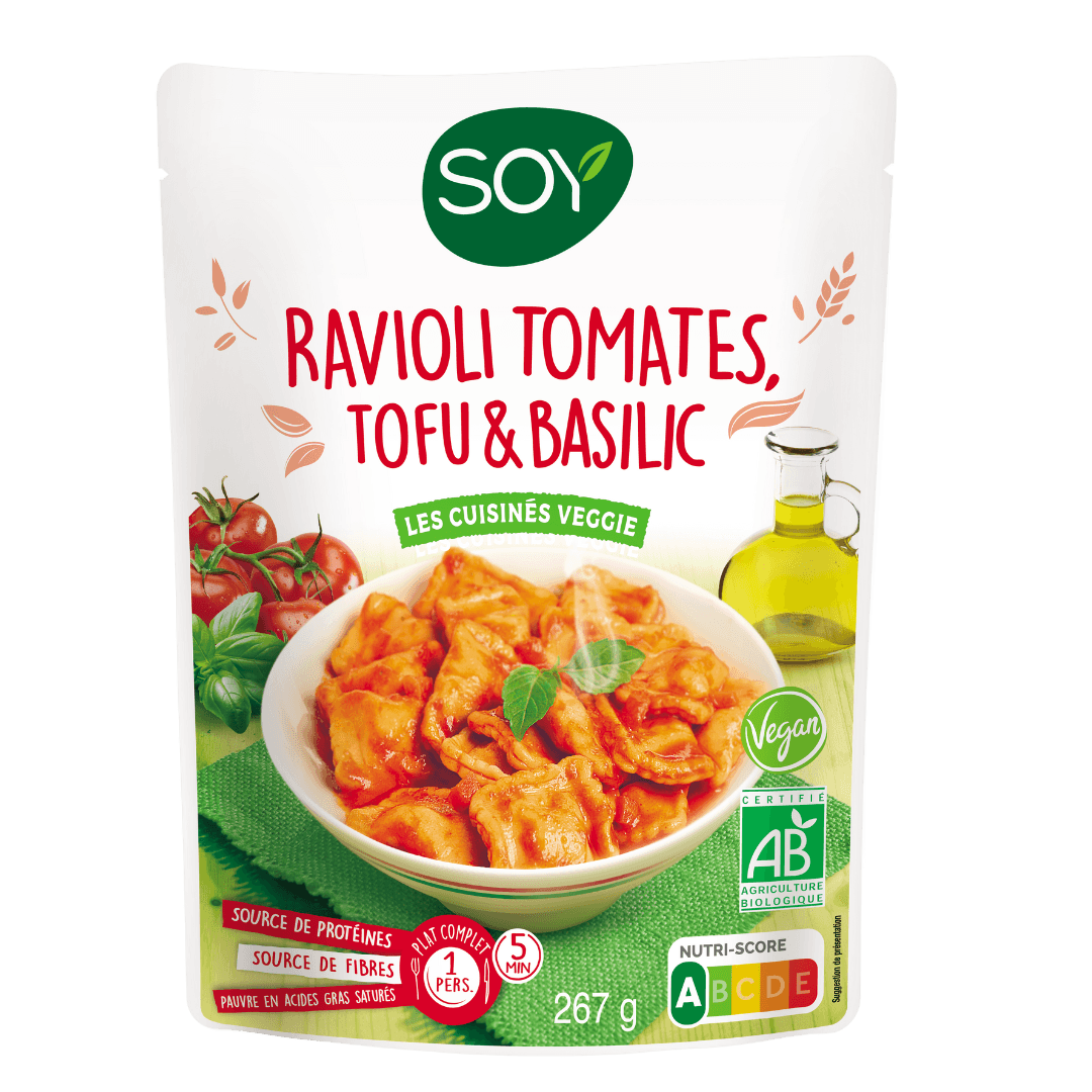 Ravioli Tomates Tofu Basilic