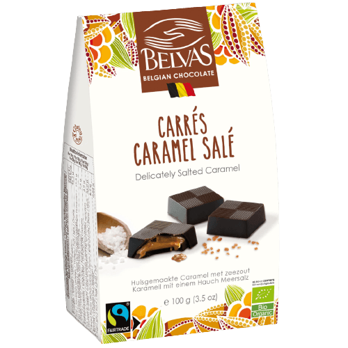 Chocolade Vierkanten Gevuld met Karamel en Gezouten Boter