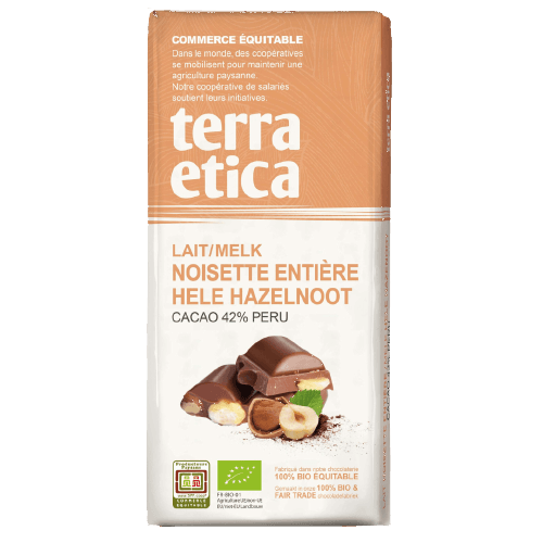 Chocoladetablet Melk Hele Hazelnoten BIO