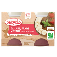 Petits Pots Banane Fraise Menthe Dés 6 Mois BIO