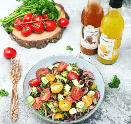 Salade fraicheur d'été, vinaigrette au gingembre et citron
