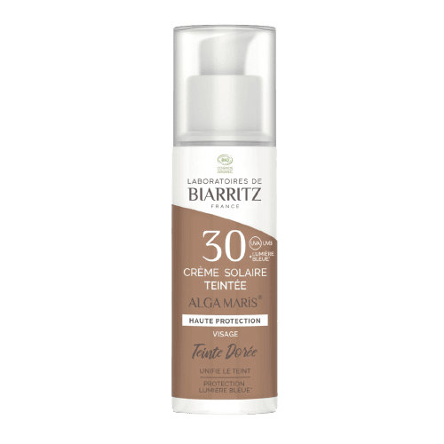 Getinte Gezichtszonnebrandcrème Spf30 Goudkleurig BIO