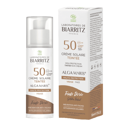 Getinte Gezichtszonnebrandcrème SPF50 Goudkleurig