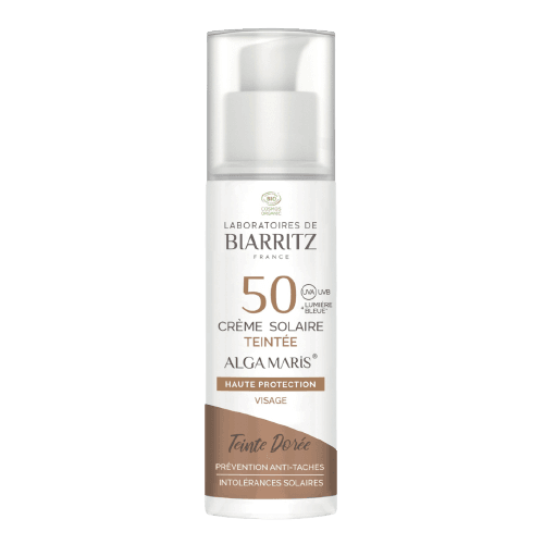 Getinte Gezichtszonnebrandcrème Spf50 Goudkleurig BIO