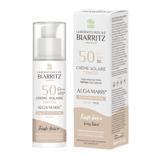 Crème Solaire Visage Teintée SPF50 Ivoire