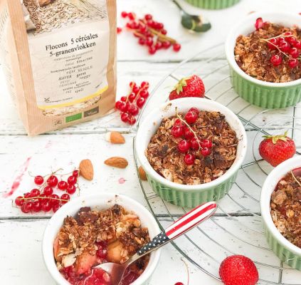 Recette estivale de crumble sain et vegan aux fruits 