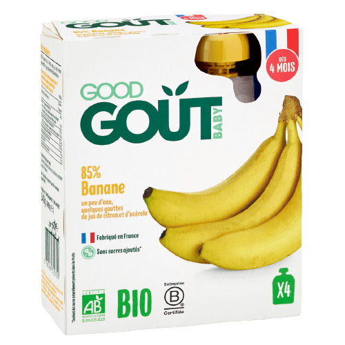 Pack 4 Gourdes Banane dès 4 mois
