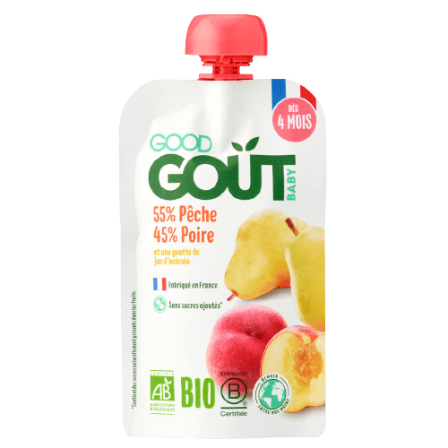 Gourde Pêche Poire Dès 4 Mois BIO