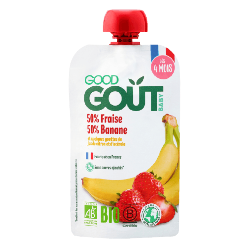 Gourde Fraise Banane Dès 4 Mois BIO