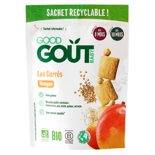 Biscuits Carrés Mangue Sans Sucre Ajouté Dès 8 Mois BIO