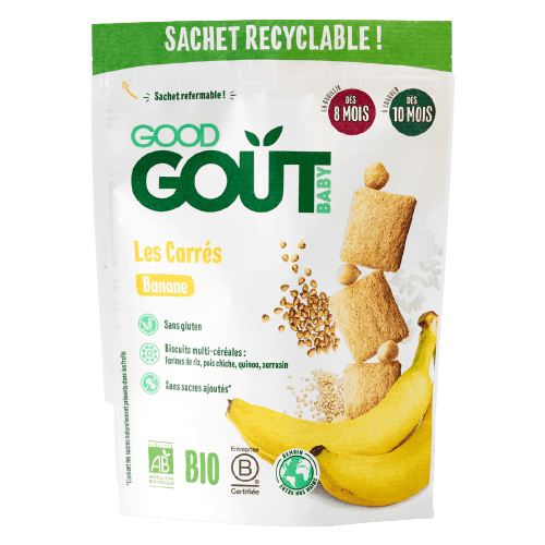 Biscuit Carrés Banane Sans Sucre Ajouté Dès 8 Mois BIO