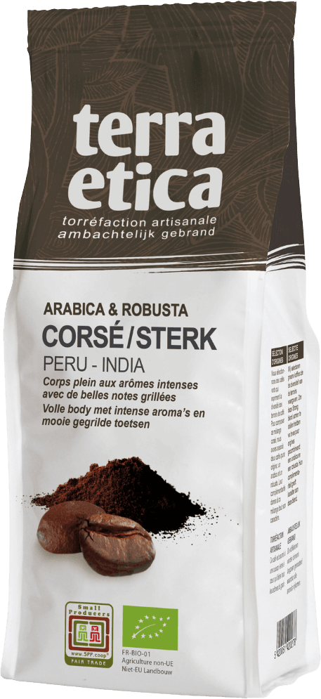 Strong Coffee Blend Peru & India Ground Organic