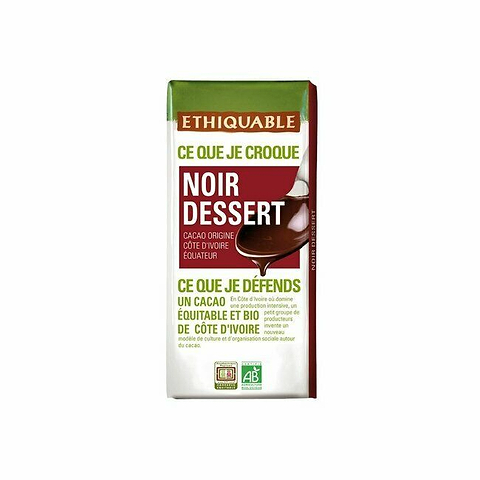 ETHIQUABLE Chocolat noir dessert équitable 200 g